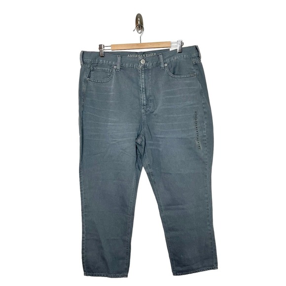 American Eagle High Rise Mom Jeans Gray Women’s Size 18 Short 100% Cotton - Picture 1 of 8